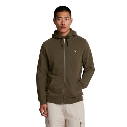 Olive - Front - Lyle & Scott Mens Full Zip Hoodie