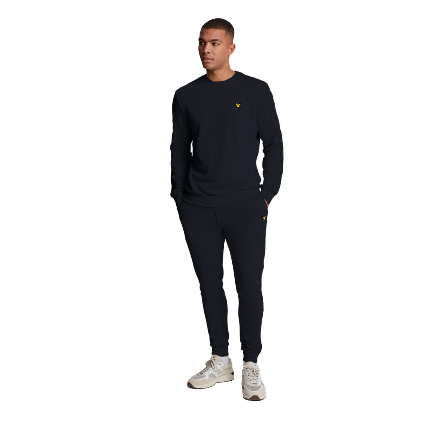 Dark Navy - Lifestyle - Lyle & Scott Mens Tape Crew Neck Sports Sweatshirt