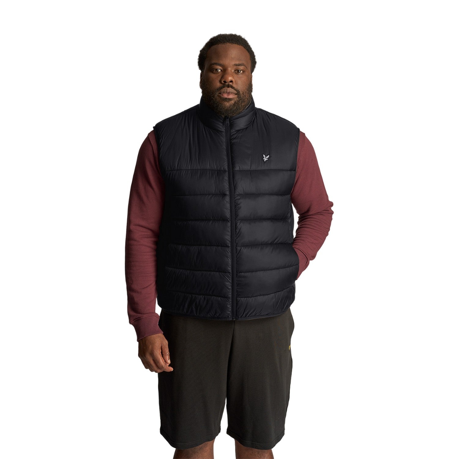 Jet Black - Back - Lyle & Scott Mens Wadded Plus Gilet