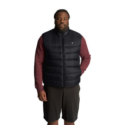 Jet Black - Back - Lyle & Scott Mens Wadded Plus Gilet