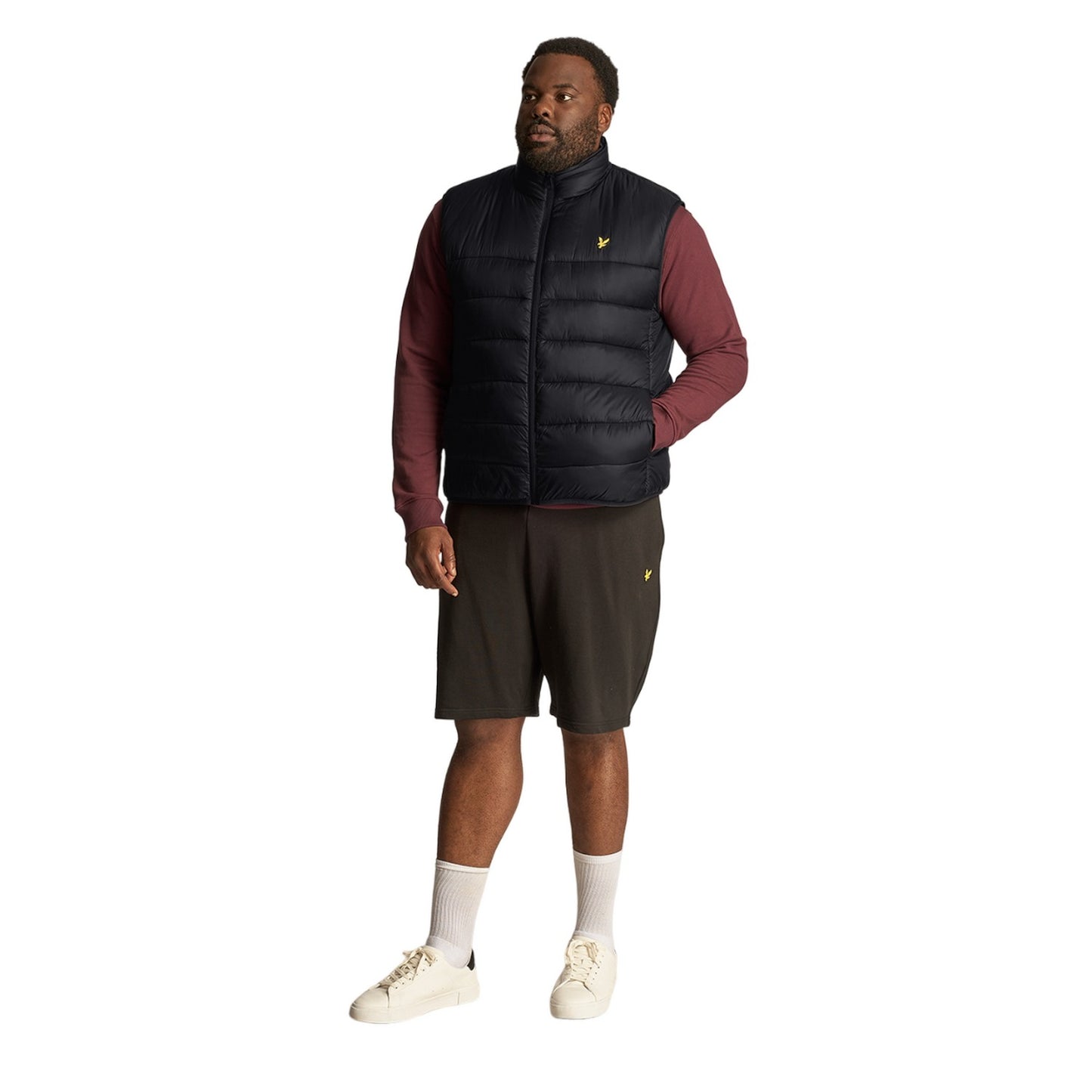 Jet Black - Side - Lyle & Scott Mens Wadded Plus Gilet