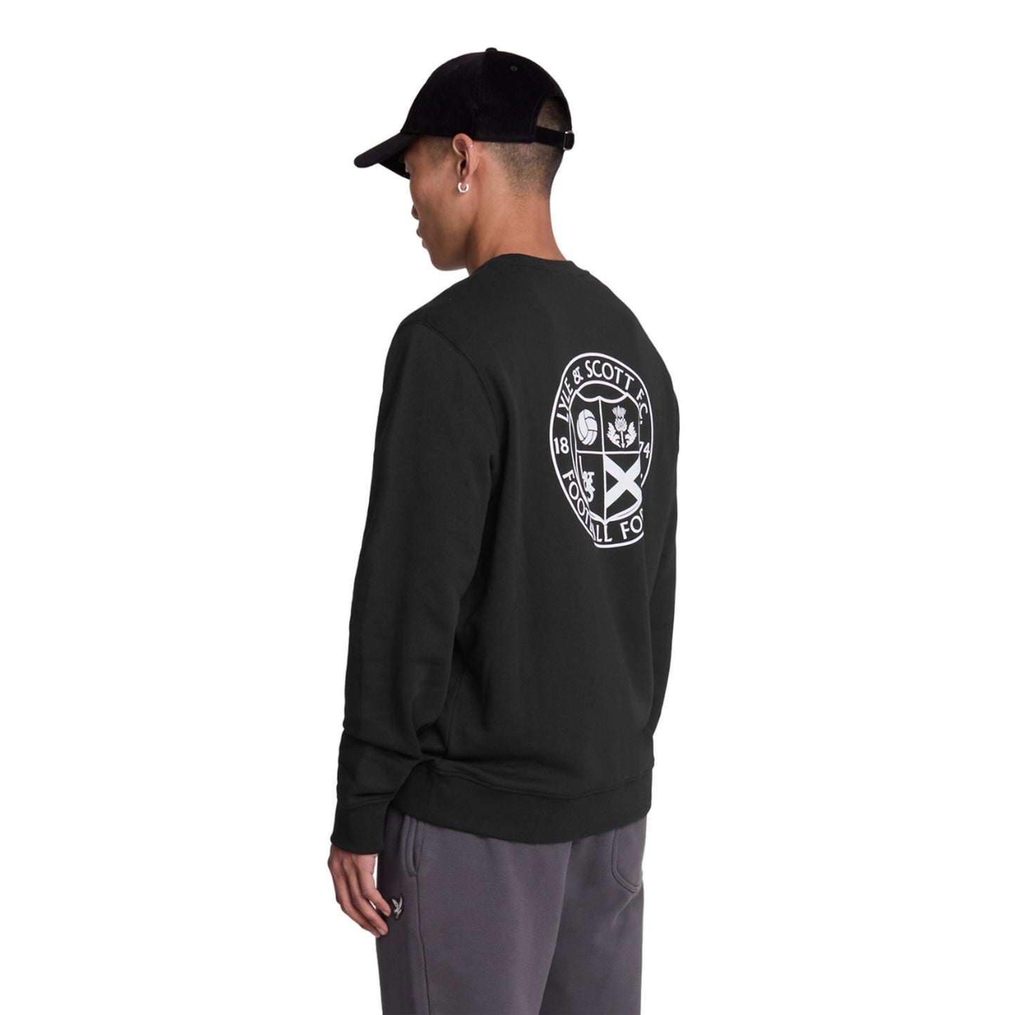 Jet Black - Back - Lyle & Scott Mens Football For All Sweatshirt