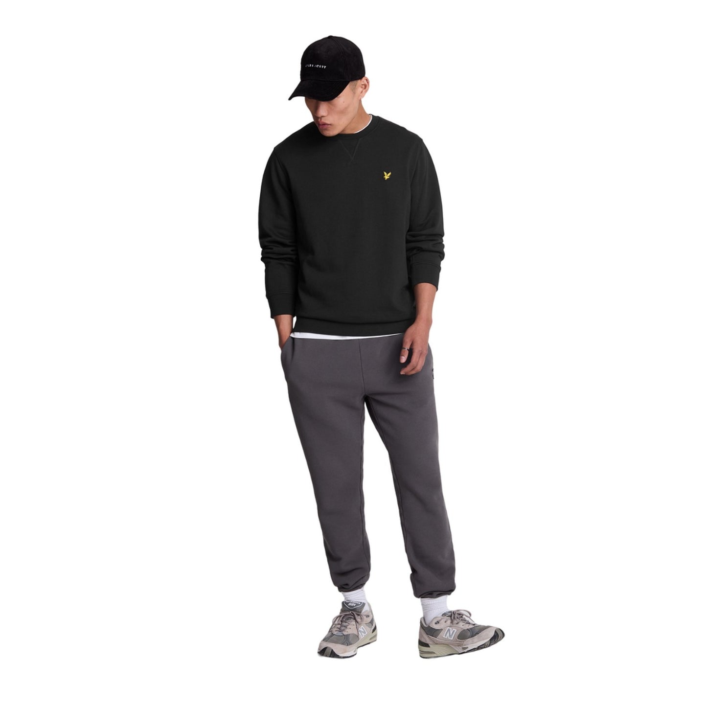 Jet Black - Side - Lyle & Scott Mens Football For All Sweatshirt