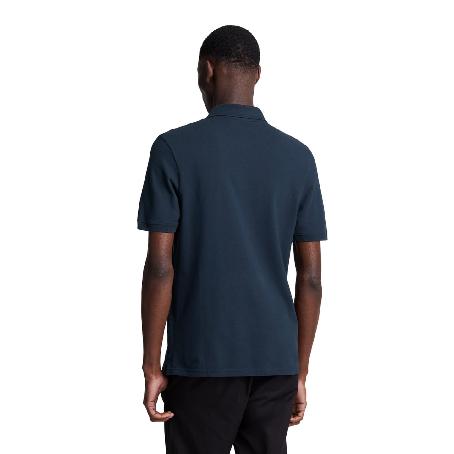Dark Navy - Back - Lyle & Scott Mens Zipped Polo Shirt