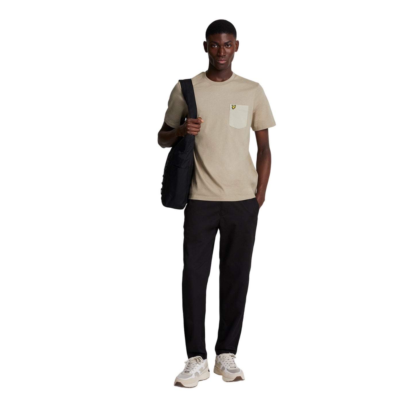 Sage Uniform-Dried Sage - Side - Lyle & Scott Mens Tonal Pocket T-Shirt
