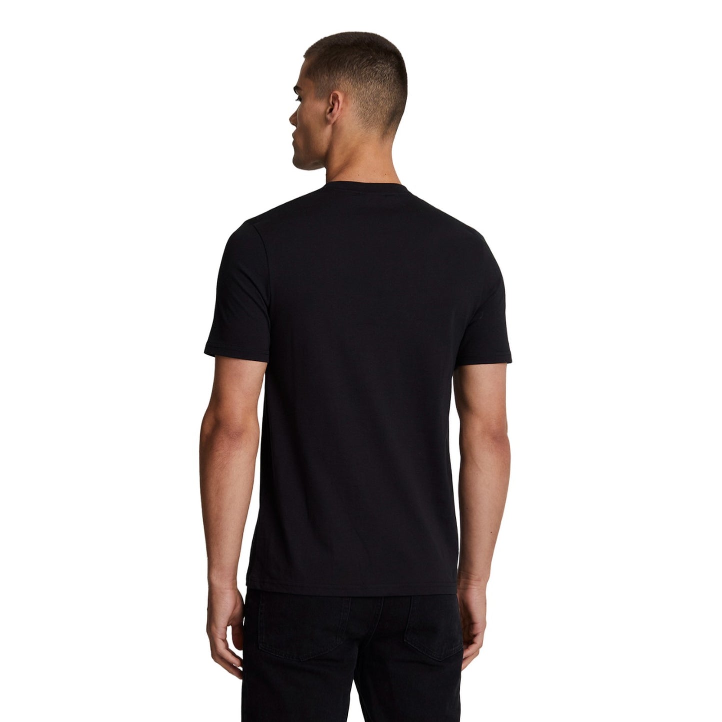 Jet Black-Bristol Black - Back - Lyle & Scott Mens Tonal Pocket T-Shirt