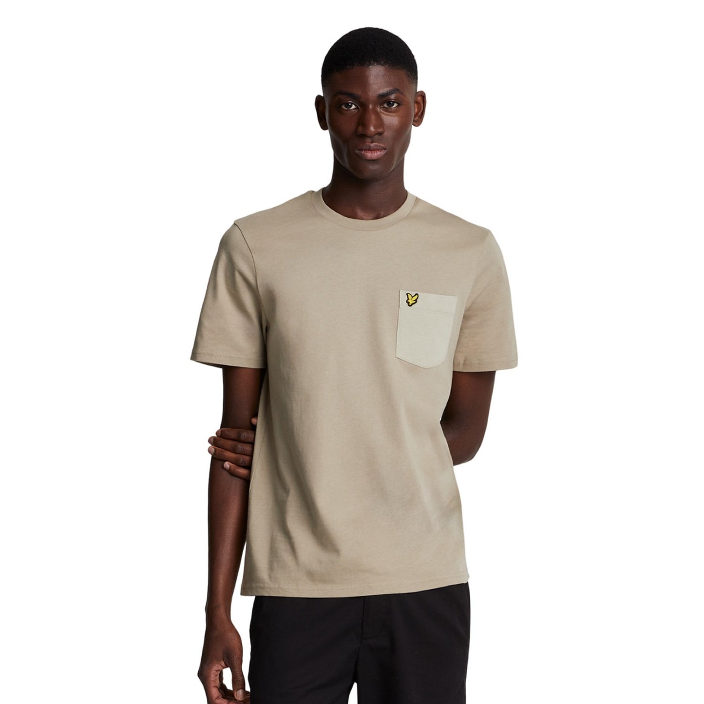 Sage Uniform-Dried Sage - Front - Lyle & Scott Mens Tonal Pocket T-Shirt