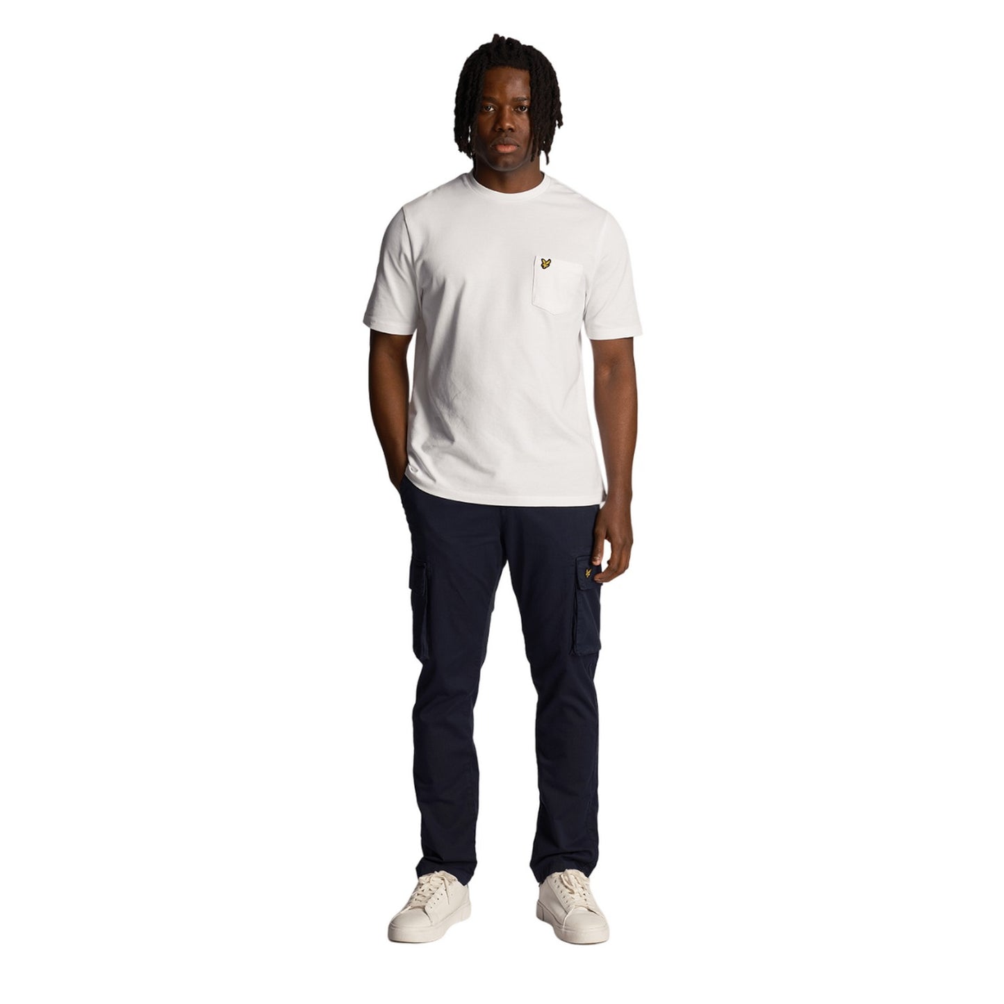 Dark Navy - Side - Lyle & Scott Mens Main Road Cargo Trousers