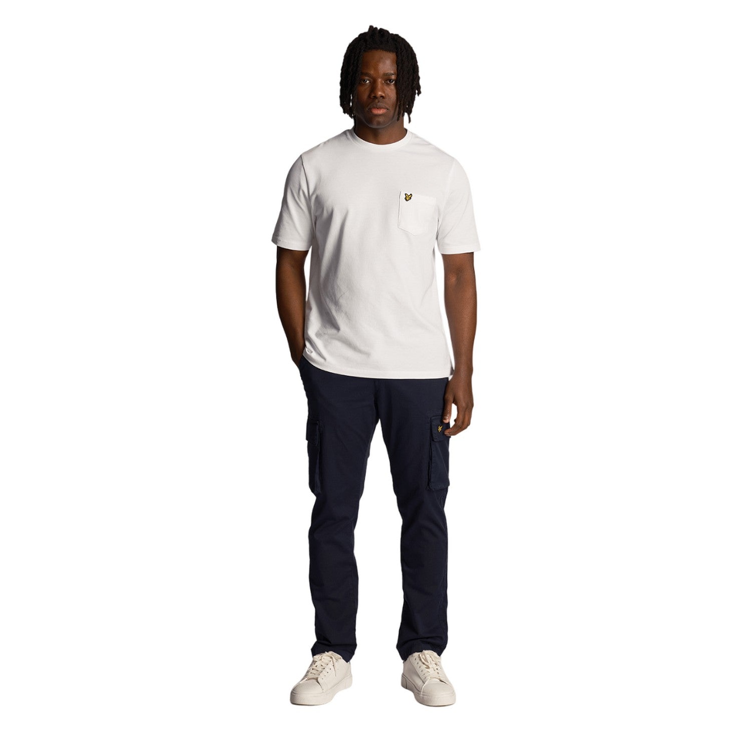 Dark Navy - Side - Lyle & Scott Mens Main Road Cargo Trousers