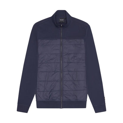 Navy Night - Front - Lyle & Scott Mens Panelled Hybrid Bomber Jacket