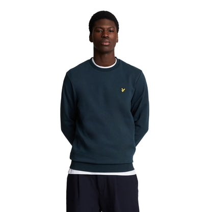 Dark Navy - Side - Lyle & Scott Mens Interlock Crew Neck Sweatshirt