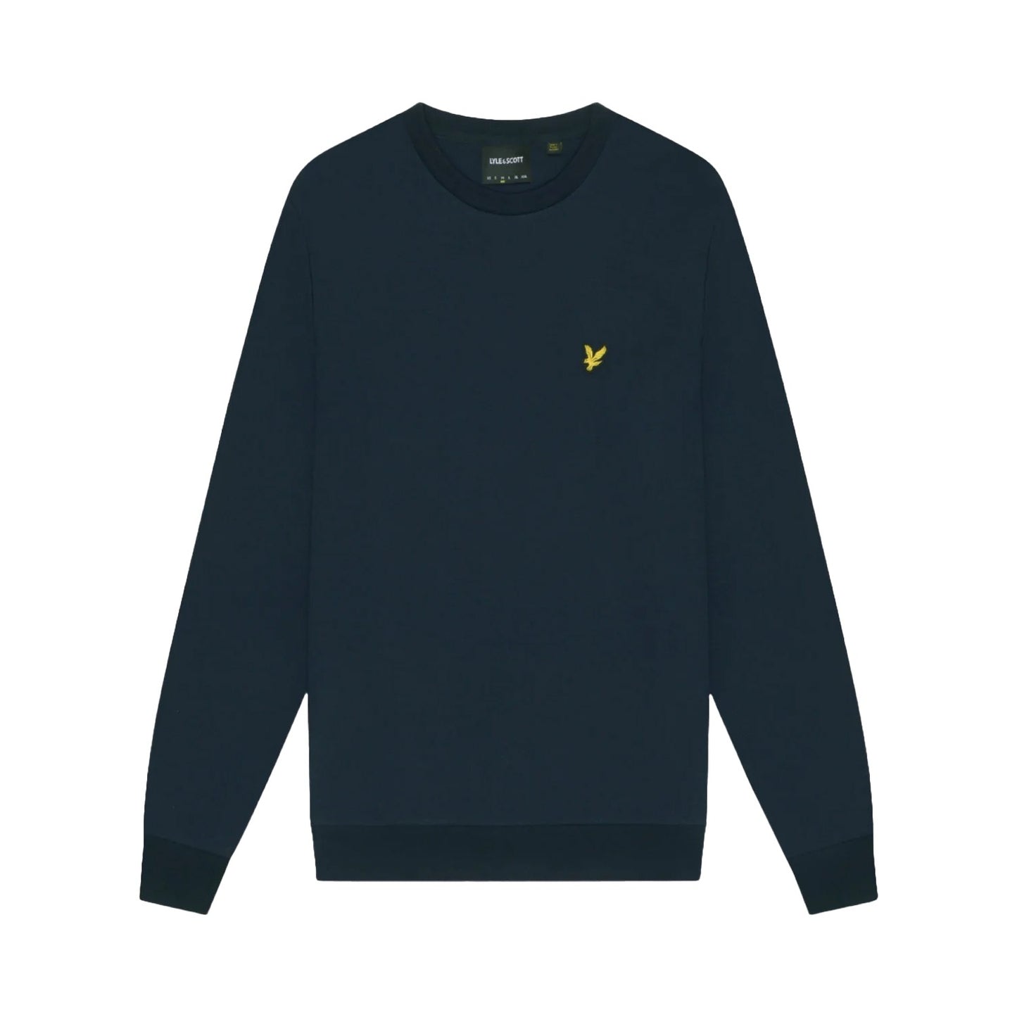 Dark Navy - Front - Lyle & Scott Mens Interlock Crew Neck Sweatshirt