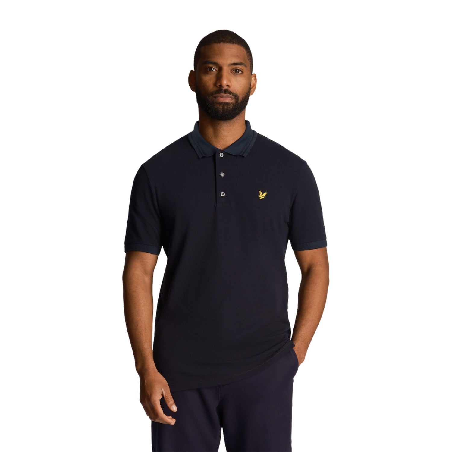 Dark Navy - Back - Lyle & Scott Mens Rally Tipped Polo Shirt