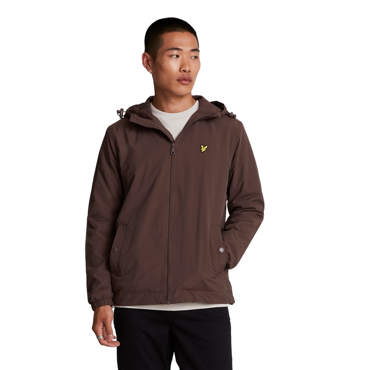 Deep Mahogany - Side - Lyle & Scott Mens Hooded Full Zip Jacket
