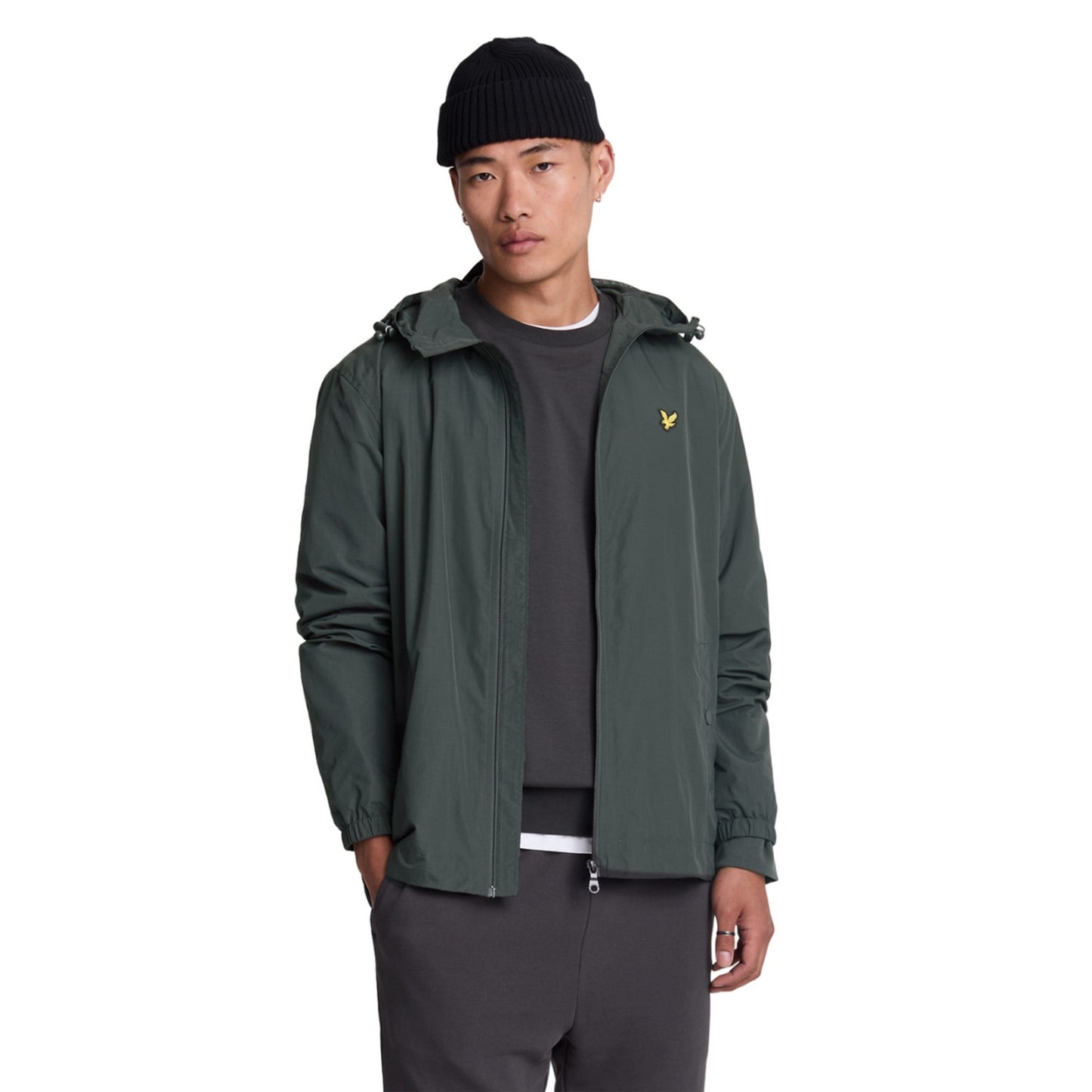 Gunmetal - Side - Lyle & Scott Mens Hooded Full Zip Jacket