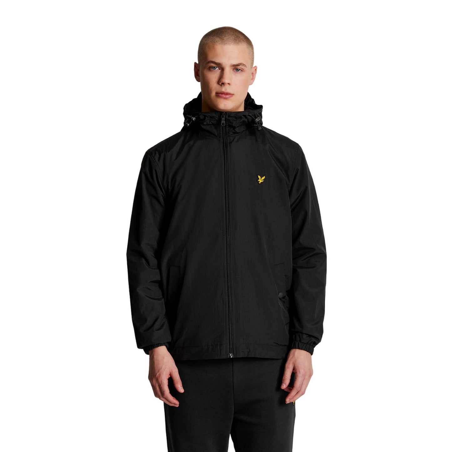 Jet Black - Side - Lyle & Scott Mens Hooded Full Zip Jacket