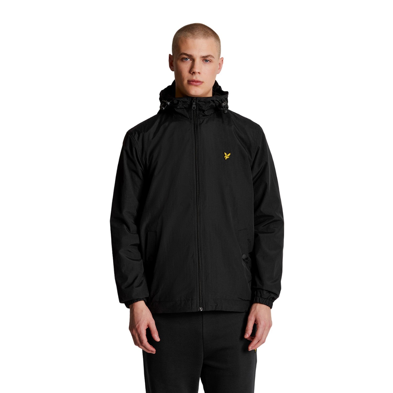 Jet Black - Side - Lyle & Scott Mens Hooded Full Zip Jacket