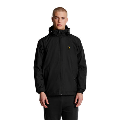 Jet Black - Side - Lyle & Scott Mens Hooded Full Zip Jacket