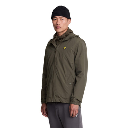 Olive - Side - Lyle & Scott Mens Hooded Full Zip Jacket