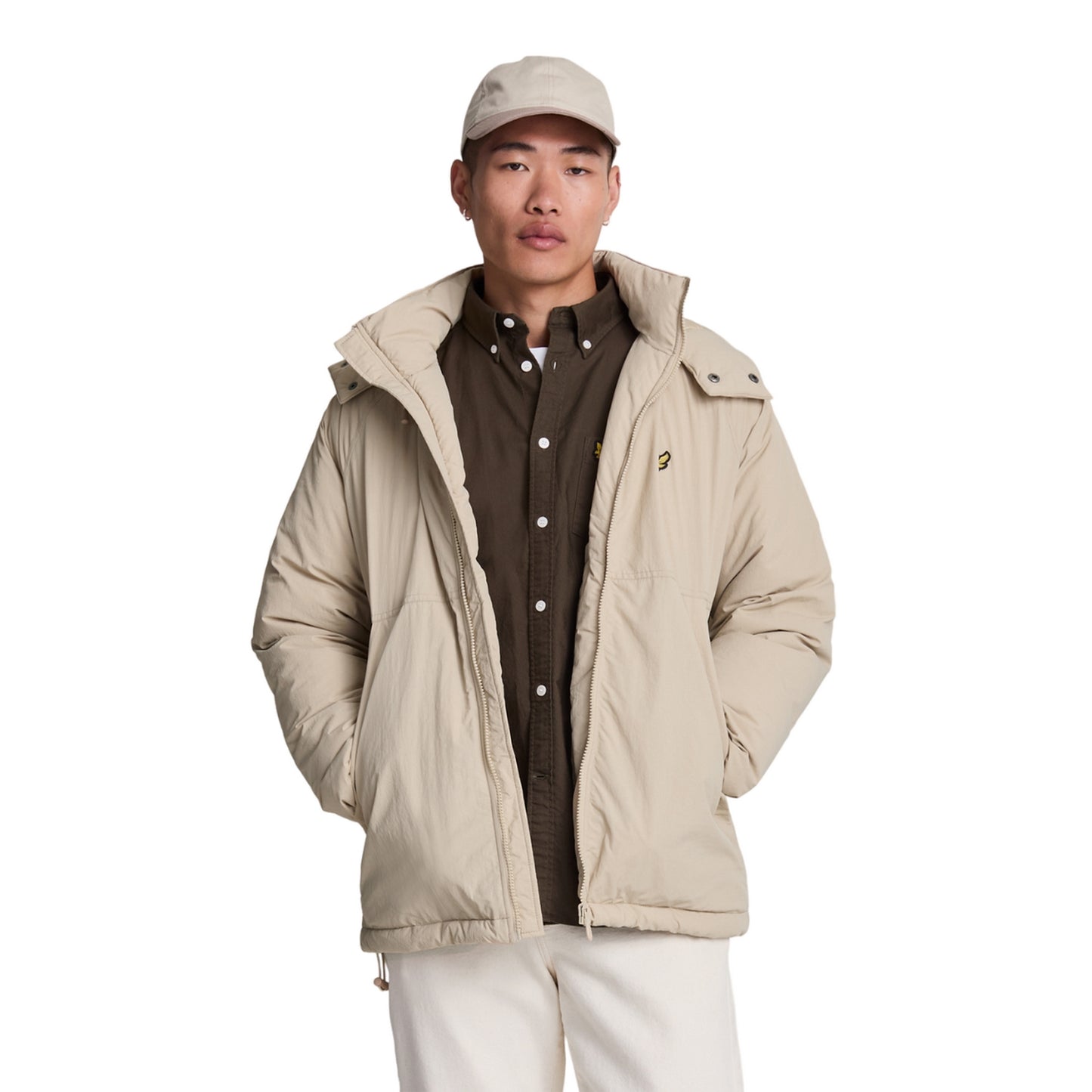 Stone - Front - Lyle & Scott Mens Padded Puffer Jacket
