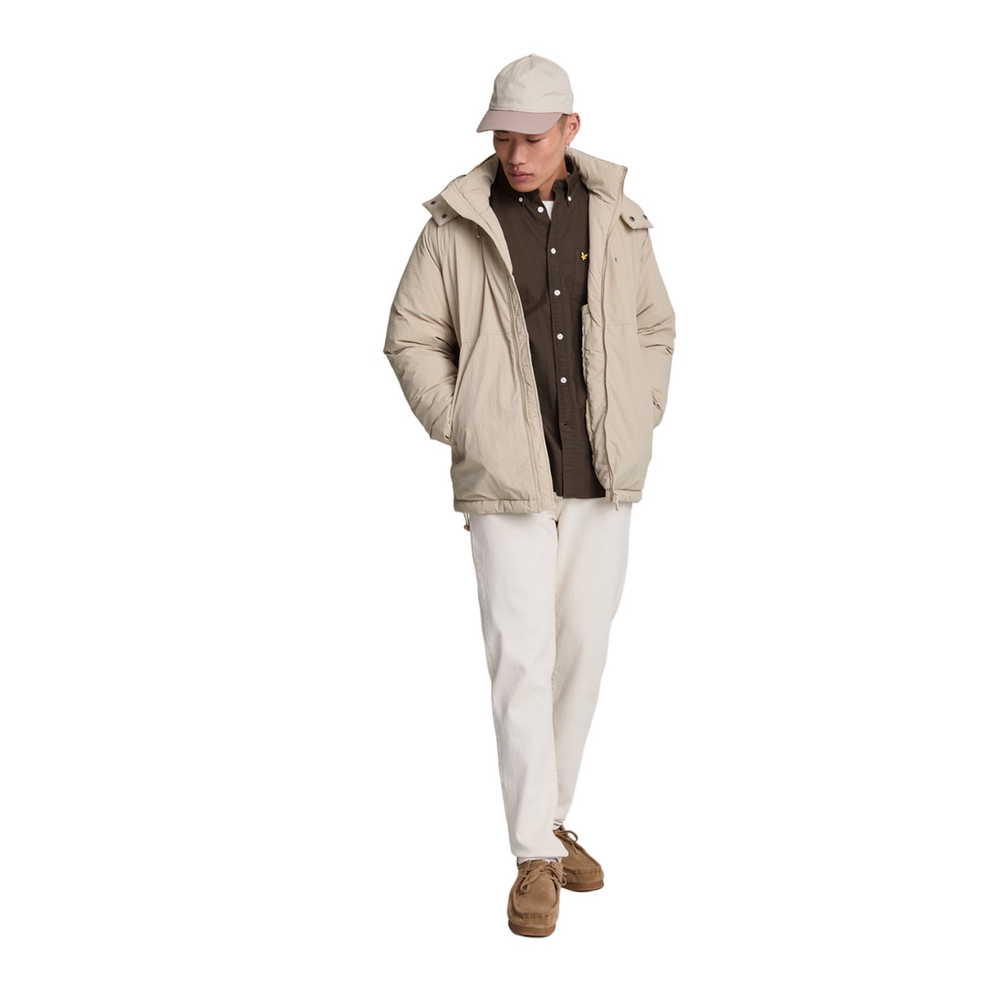 Stone - Side - Lyle & Scott Mens Padded Puffer Jacket