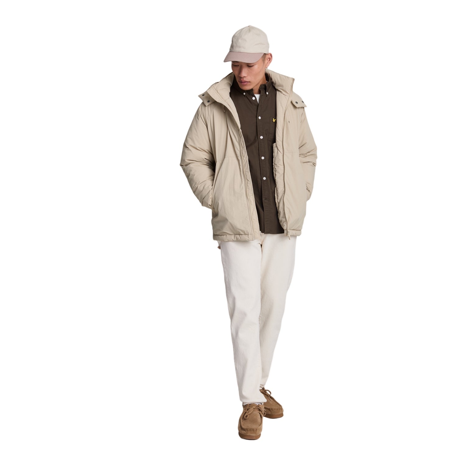 Stone - Side - Lyle & Scott Mens Padded Puffer Jacket