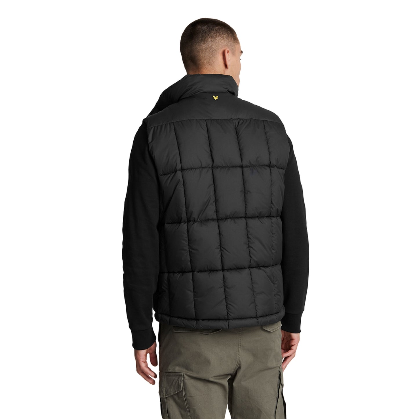 Jet Black - Back - Lyle & Scott Mens Quilted Panelled Gilet