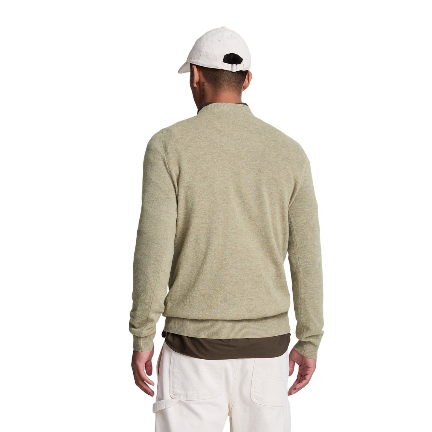Sage Uniform Marl - Back - Lyle & Scott Mens Lambswool Blend Crew Neck Long-Sleeved Jumper
