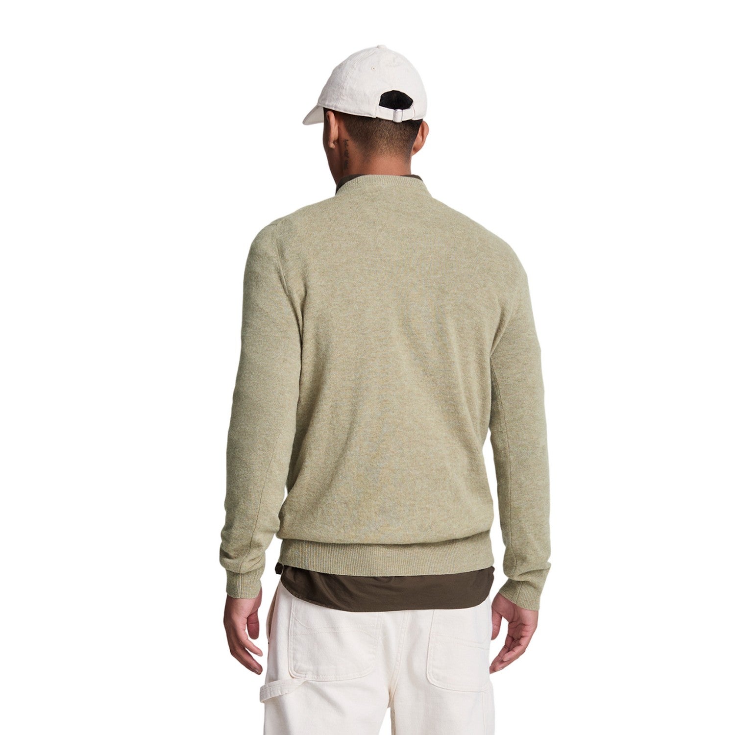 Sage Uniform Marl - Back - Lyle & Scott Mens Lambswool Blend Crew Neck Long-Sleeved Jumper