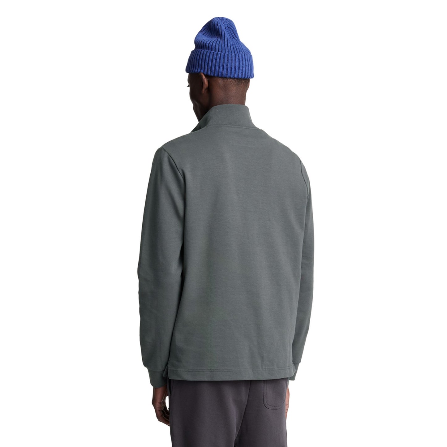 Gunmetal - Back - Lyle & Scott Mens Interlock Quarter Zip Jumper
