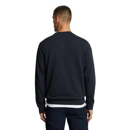 Dark Navy - Back - Lyle & Scott Mens Hybrid Sweatshirt