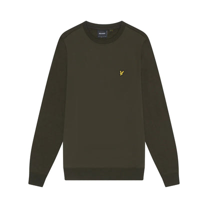 Olive - Front - Lyle & Scott Mens Hybrid Sweatshirt