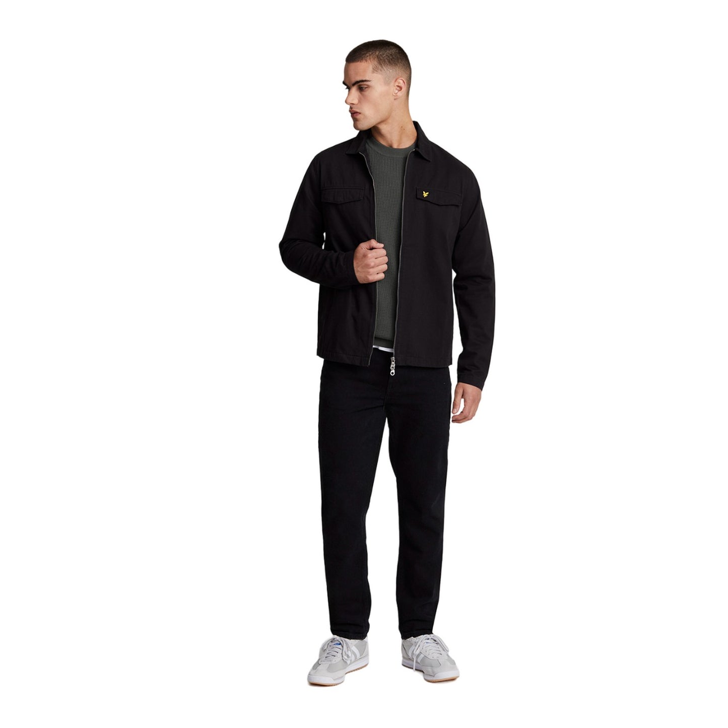 Gunmetal - Lifestyle - Lyle & Scott Mens Grid Knitted Crew Neck Jumper