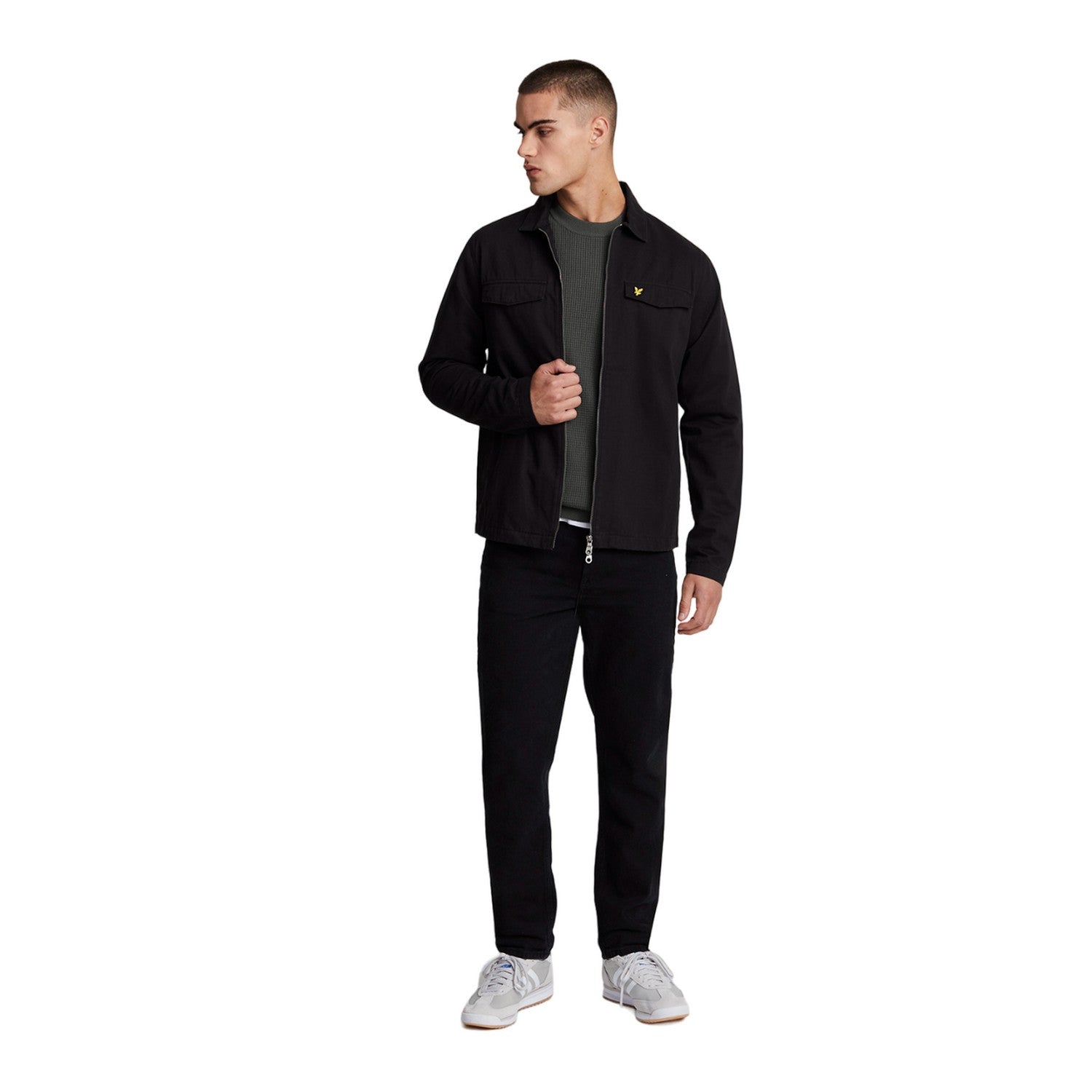 Gunmetal - Lifestyle - Lyle & Scott Mens Grid Knitted Crew Neck Jumper