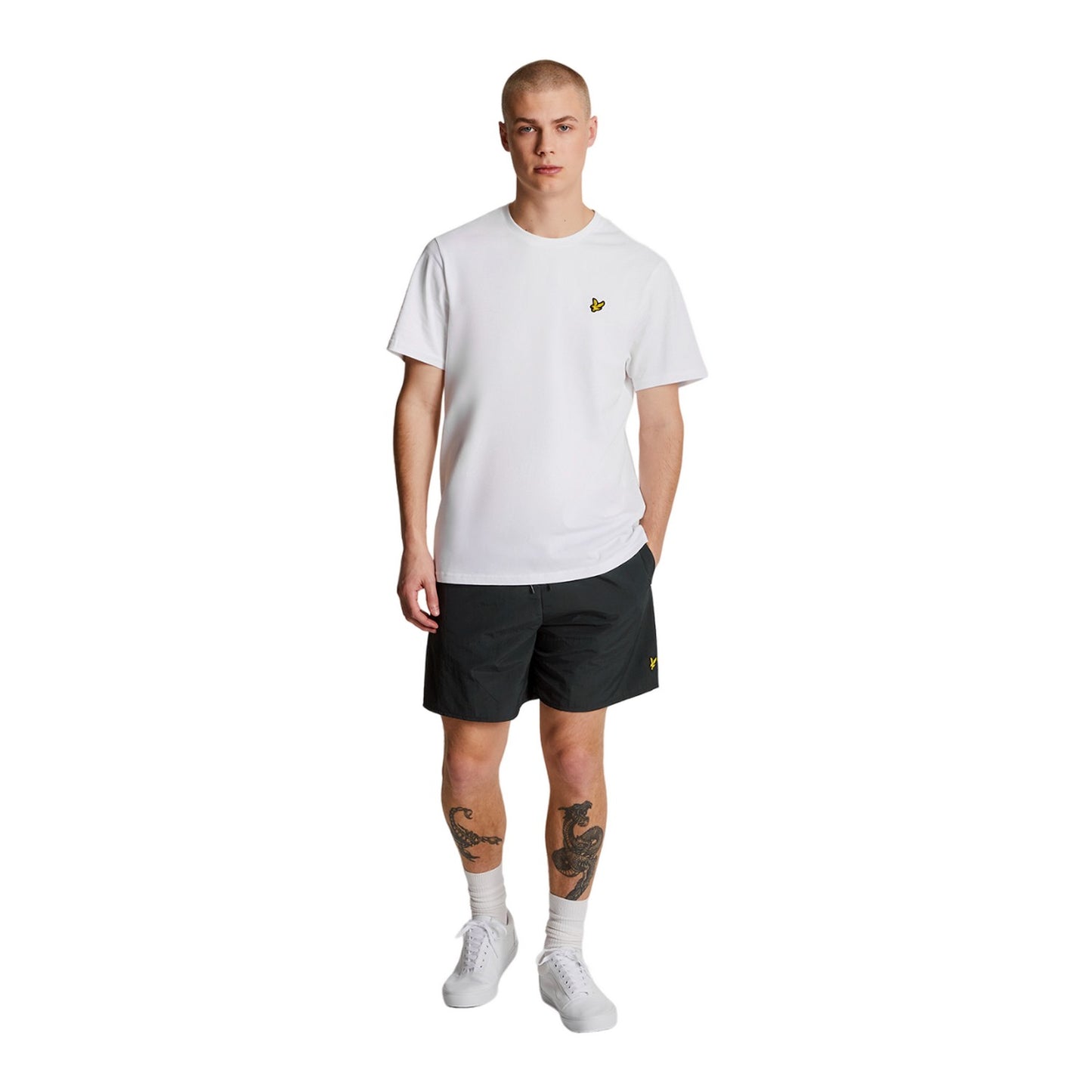 Jet Black - Side - Lyle & Scott Mens Plain Swim Shorts