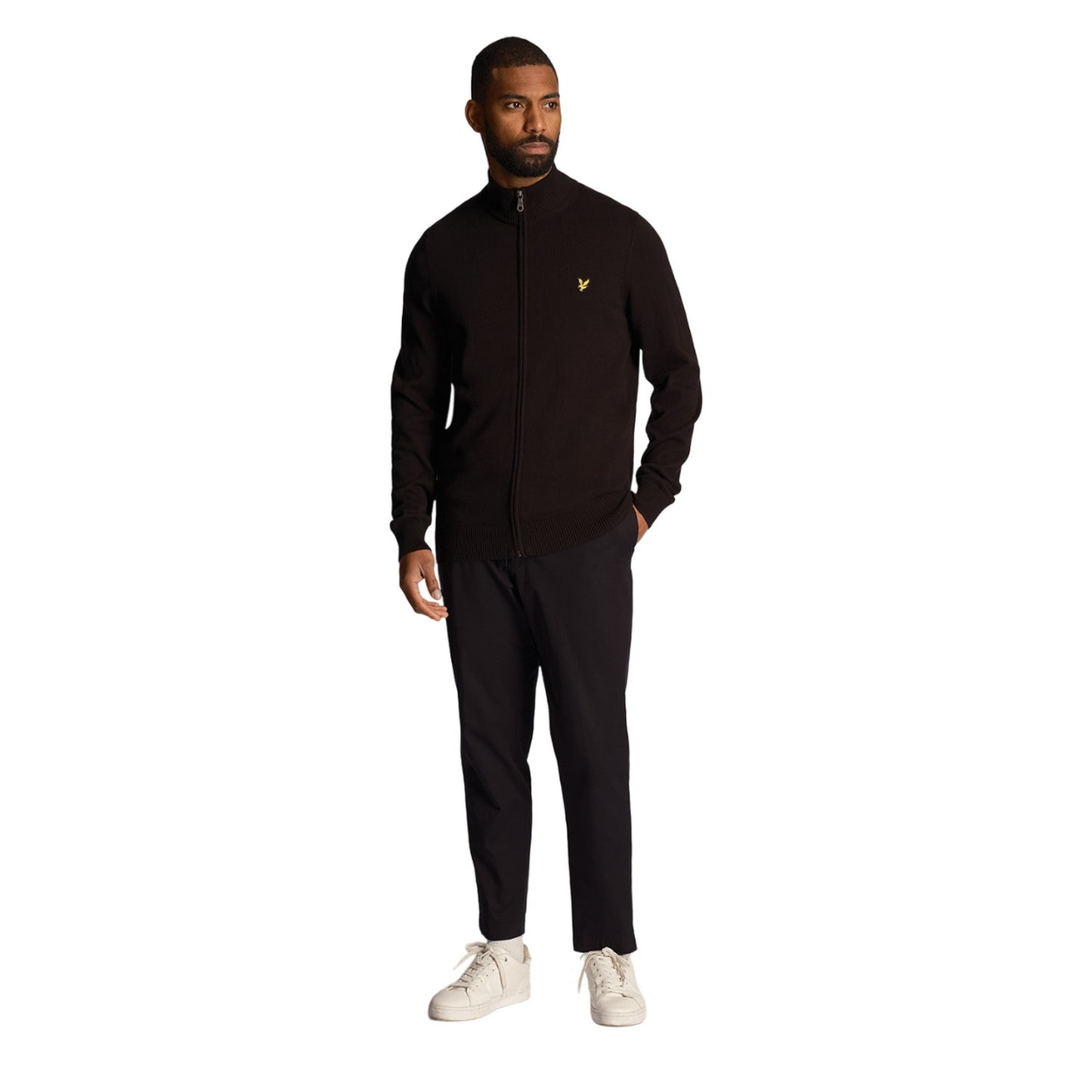 Jet Black - Side - Lyle & Scott Mens Full Zip Jumper