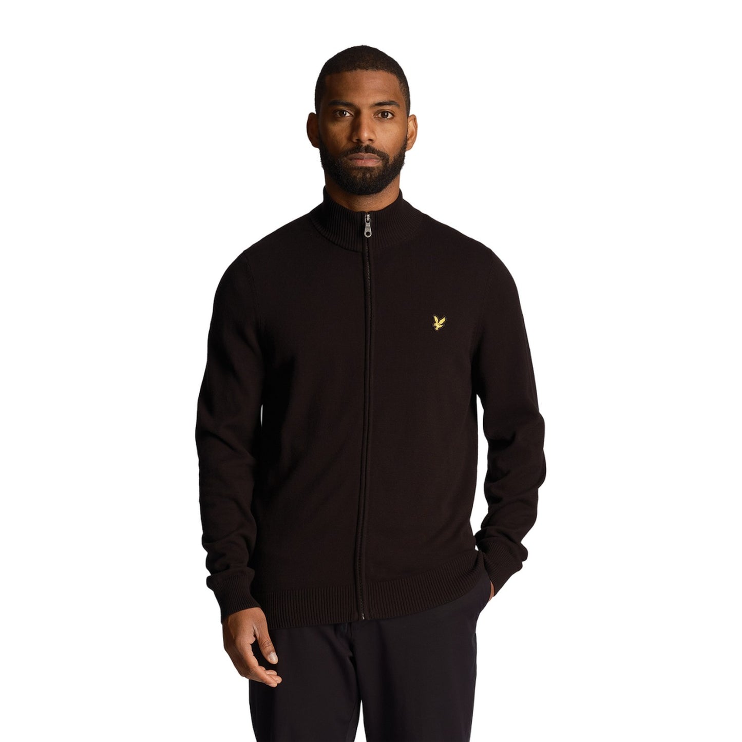 Jet Black - Front - Lyle & Scott Mens Full Zip Jumper