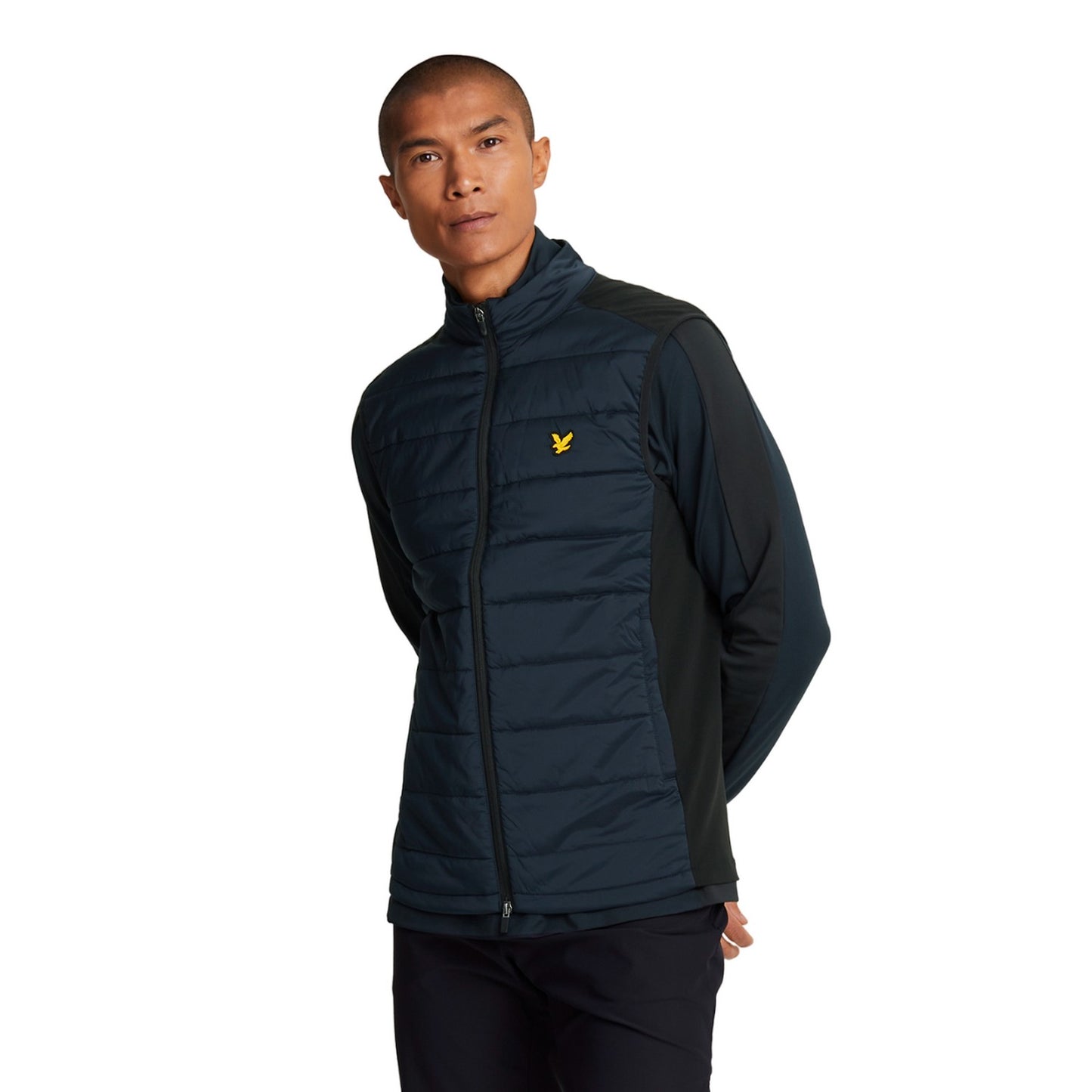 Dark Navy - Side - Lyle & Scott Mens Wadded Golf Gilet