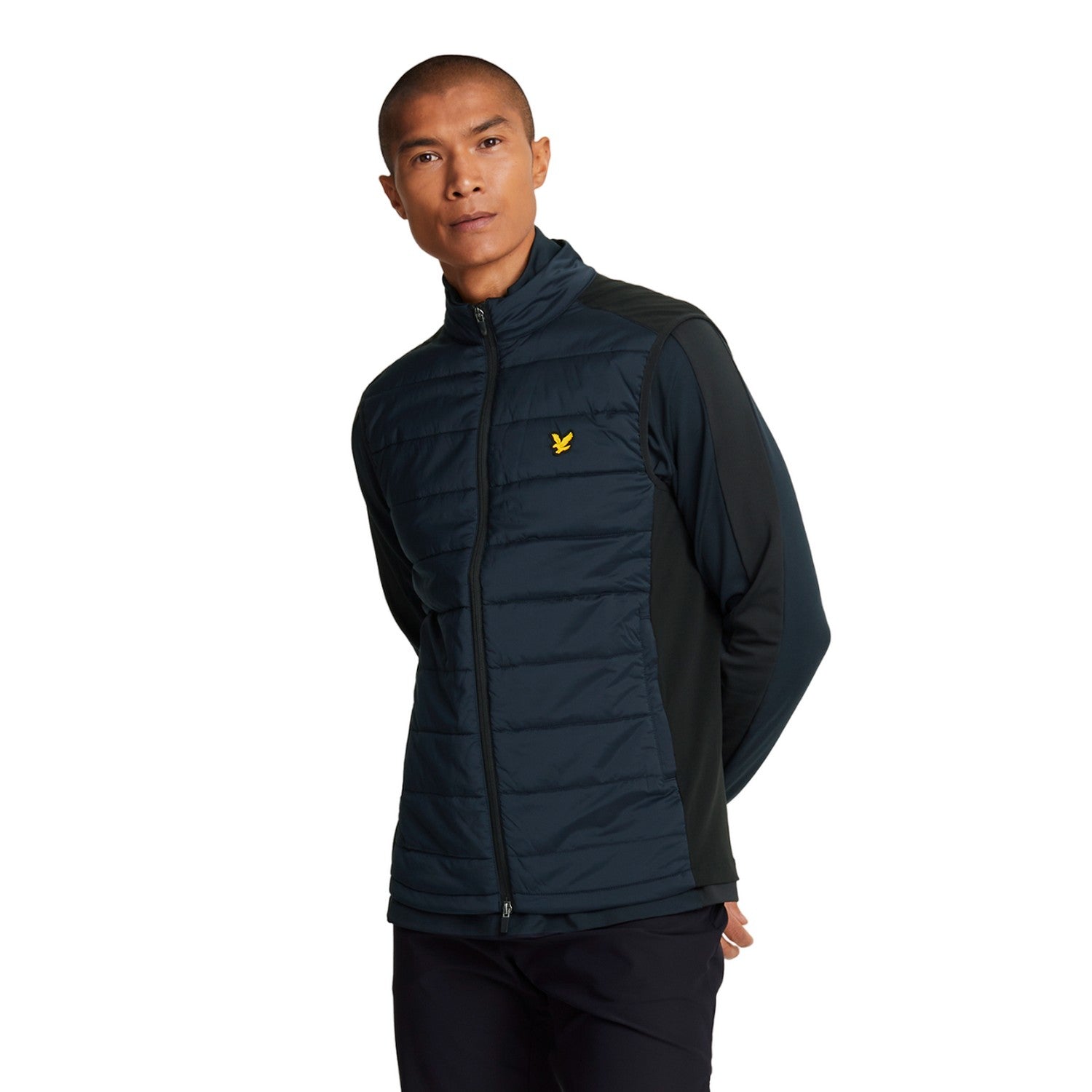 Dark Navy - Side - Lyle & Scott Mens Wadded Golf Gilet