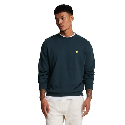 Dark Navy - Side - Lyle & Scott Mens Tartan Heritage Sweatshirt