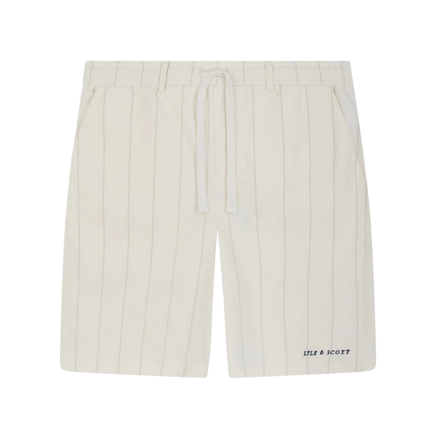 Chalk - Front - Lyle & Scott Mens Pinstripe Shorts