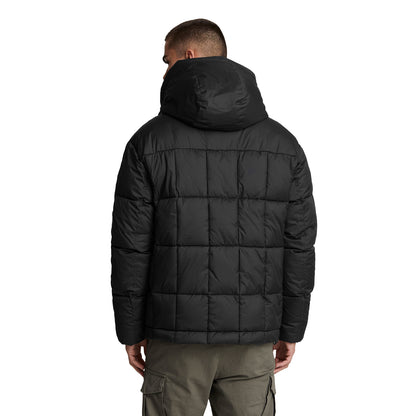 Jet Black - Back - Lyle & Scott Mens Quilted Panelled Jacket