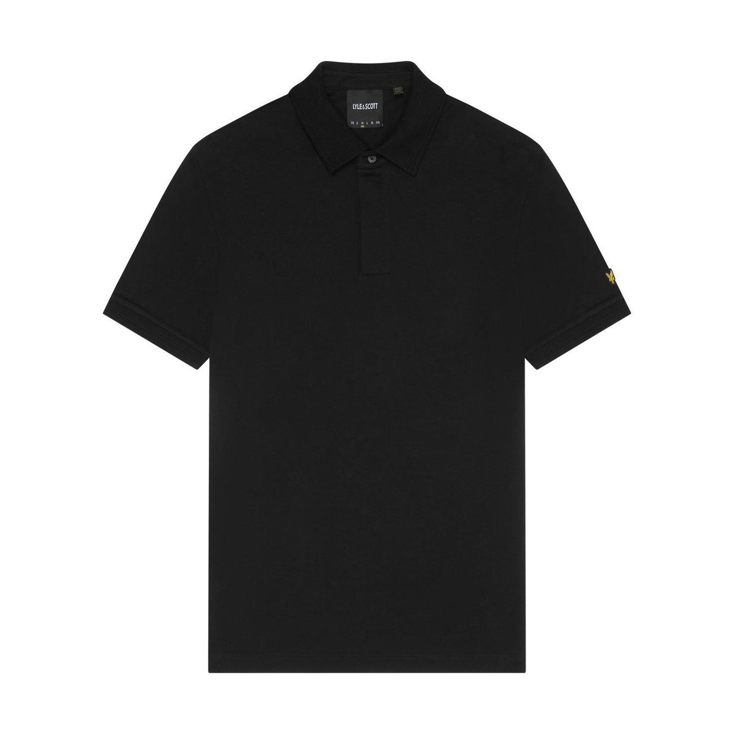 Jet Black - Front - Lyle & Scott Mens Tipped Ottoman Polo Shirt