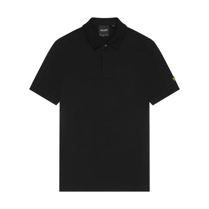 Jet Black - Front - Lyle & Scott Mens Tipped Ottoman Polo Shirt