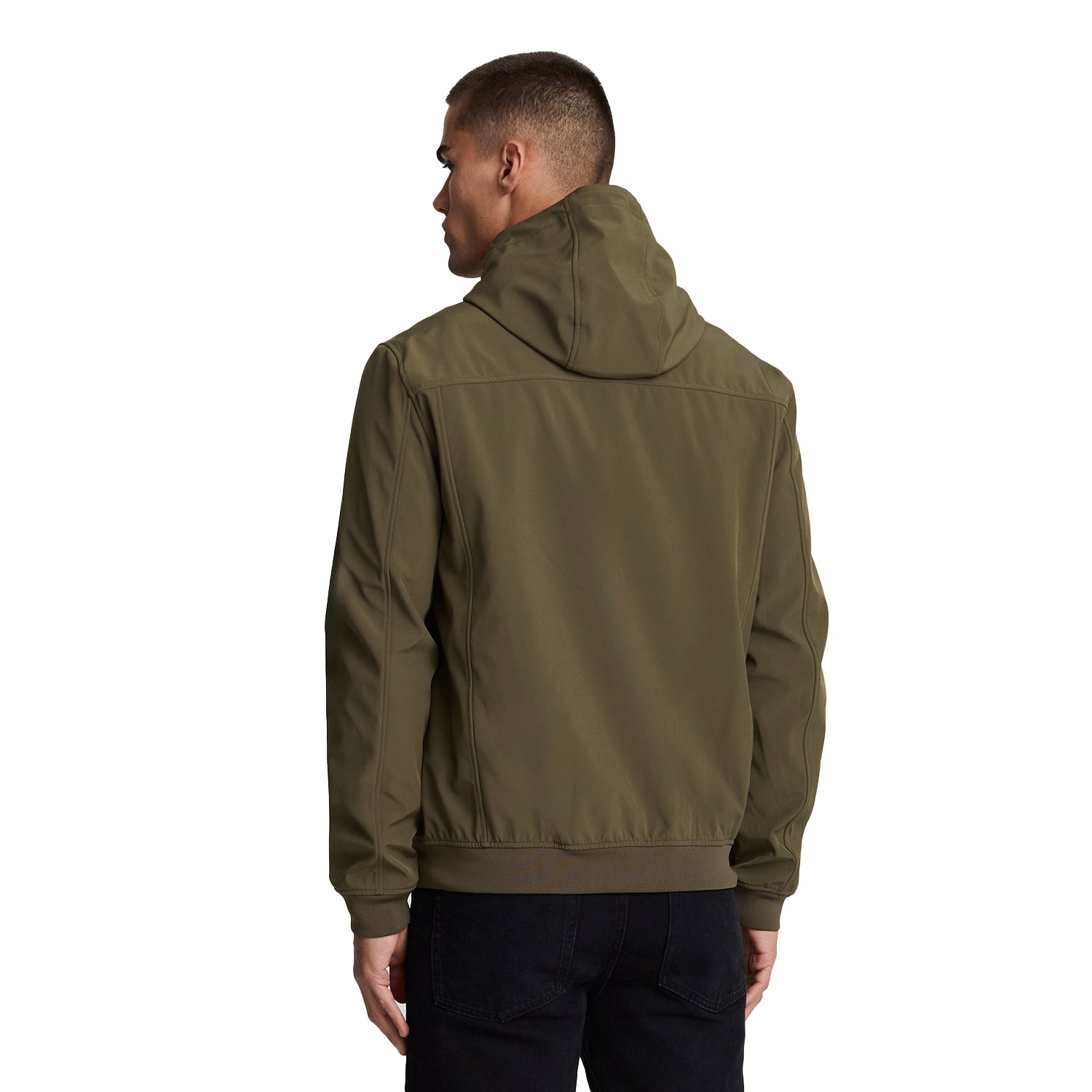 Olive - Back - Lyle & Scott Mens Soft Shell Jacket