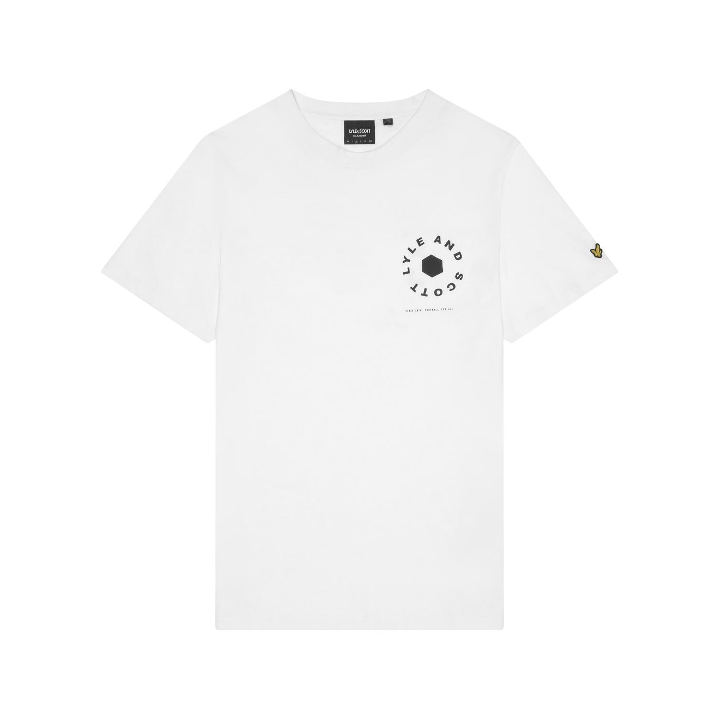 White - Front - Lyle & Scott Mens Football Wheel T-Shirt