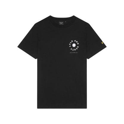 Jet Black - Front - Lyle & Scott Mens Football Wheel T-Shirt