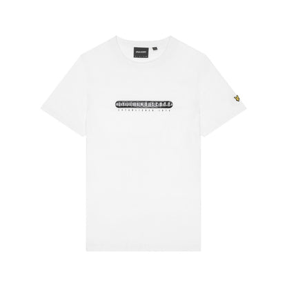 White - Front - Lyle & Scott Mens Graphic Print Rubberised T-Shirt