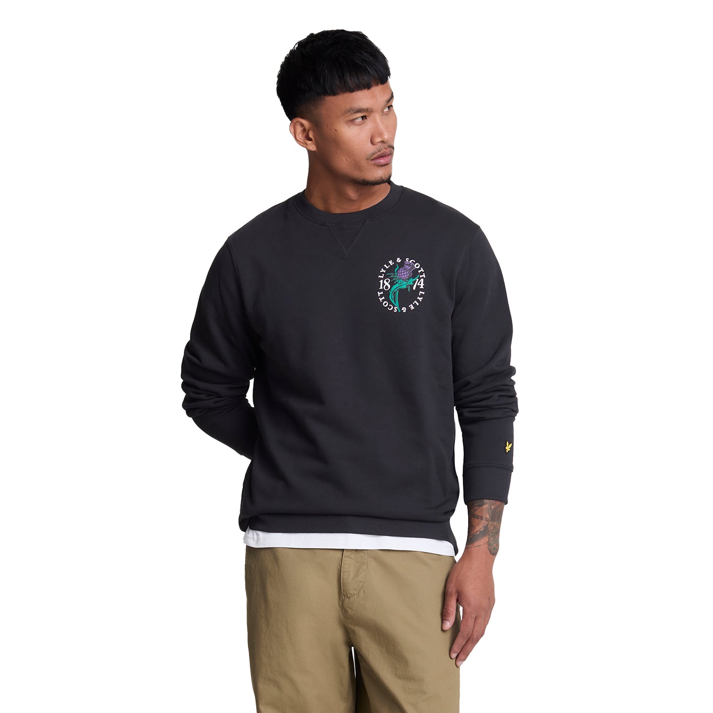 Saddle - Front - Lyle & Scott Mens Thistle Crew Neck Sweatshirt
