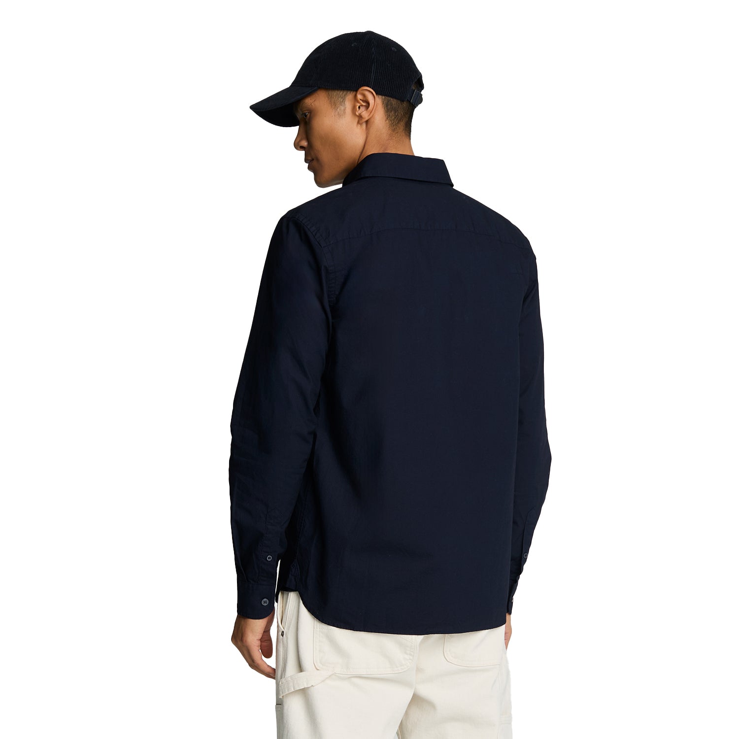 Dark Navy - Back - Lyle & Scott Mens Poplin Long-Sleeved Shirt